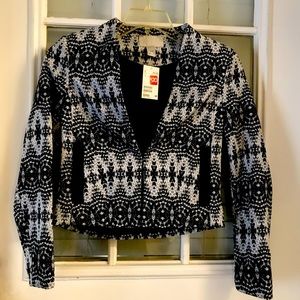 NWT Lightweight Black,white & silver jacket